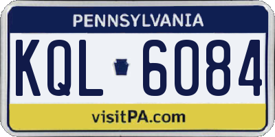 PA license plate KQL6084