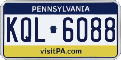 PA license plate KQL6088