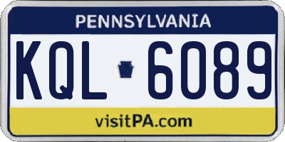 PA license plate KQL6089