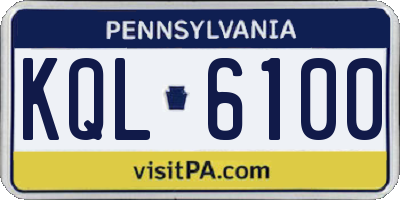 PA license plate KQL6100