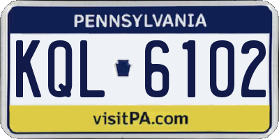 PA license plate KQL6102