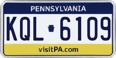 PA license plate KQL6109