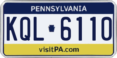 PA license plate KQL6110