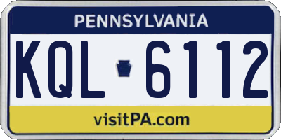 PA license plate KQL6112