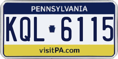 PA license plate KQL6115