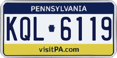 PA license plate KQL6119