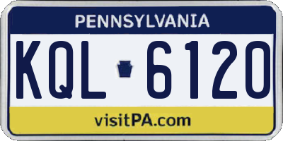 PA license plate KQL6120