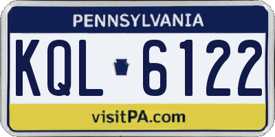 PA license plate KQL6122