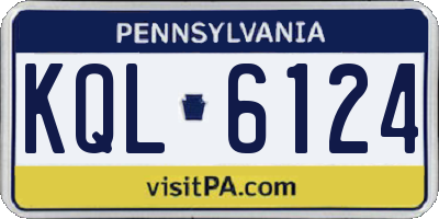 PA license plate KQL6124