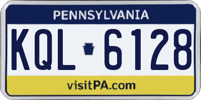 PA license plate KQL6128