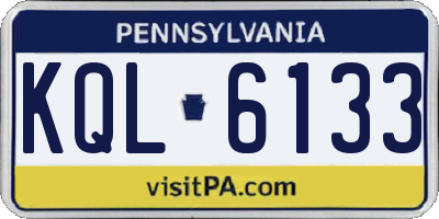 PA license plate KQL6133