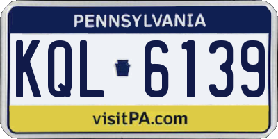 PA license plate KQL6139