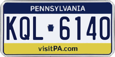 PA license plate KQL6140