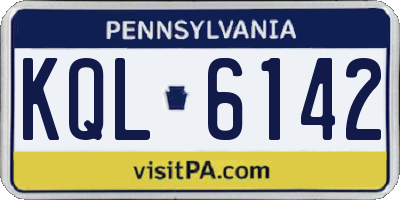 PA license plate KQL6142
