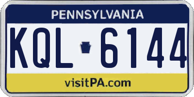 PA license plate KQL6144