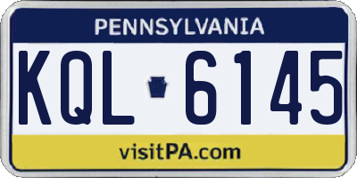 PA license plate KQL6145