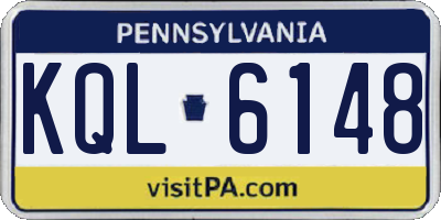 PA license plate KQL6148