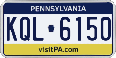 PA license plate KQL6150
