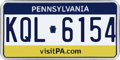 PA license plate KQL6154