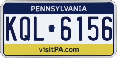 PA license plate KQL6156
