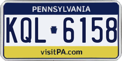 PA license plate KQL6158