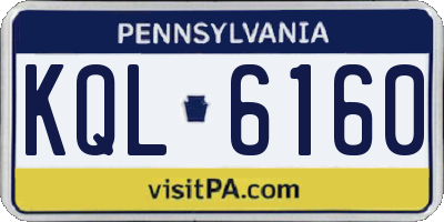 PA license plate KQL6160