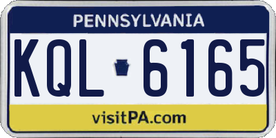 PA license plate KQL6165