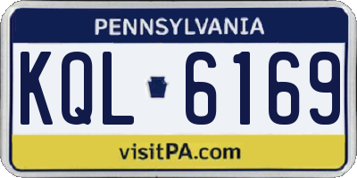 PA license plate KQL6169