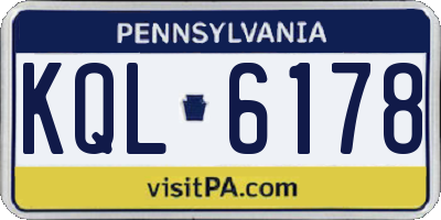 PA license plate KQL6178