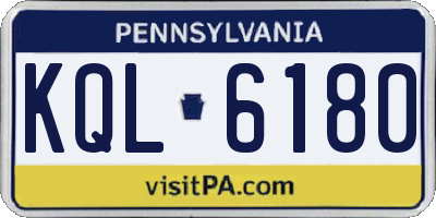 PA license plate KQL6180