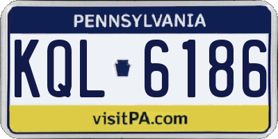 PA license plate KQL6186