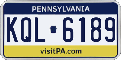 PA license plate KQL6189