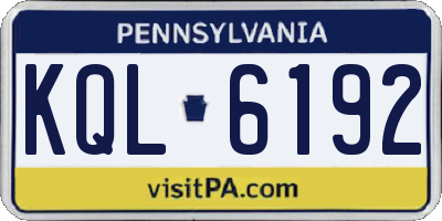 PA license plate KQL6192