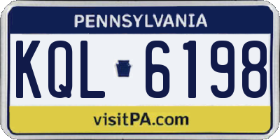 PA license plate KQL6198