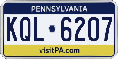 PA license plate KQL6207