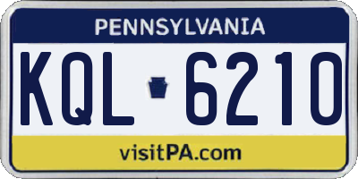 PA license plate KQL6210