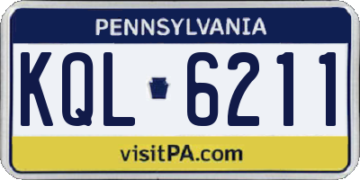 PA license plate KQL6211