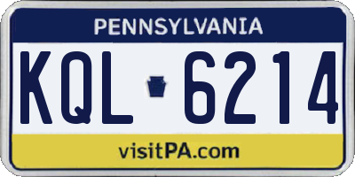 PA license plate KQL6214