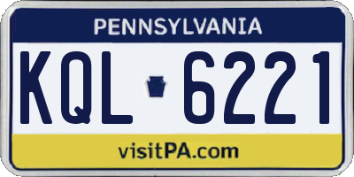 PA license plate KQL6221