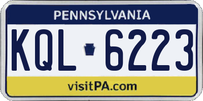 PA license plate KQL6223