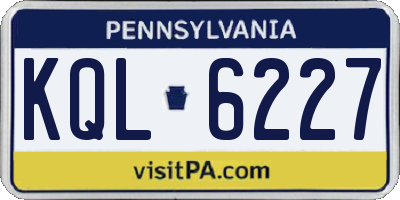 PA license plate KQL6227