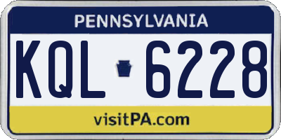 PA license plate KQL6228
