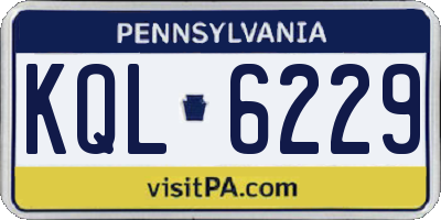 PA license plate KQL6229