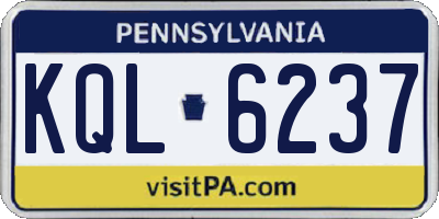 PA license plate KQL6237