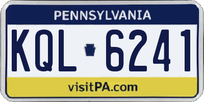 PA license plate KQL6241