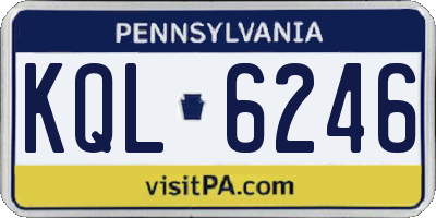 PA license plate KQL6246