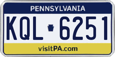 PA license plate KQL6251