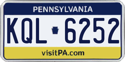 PA license plate KQL6252