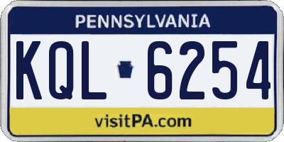 PA license plate KQL6254