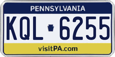 PA license plate KQL6255